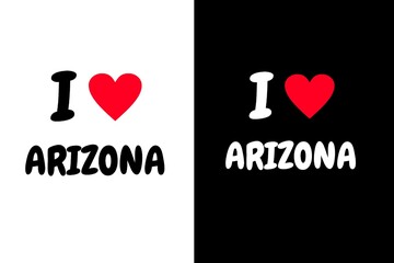 I love arizona text, love, heart and symbol