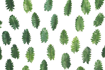 Vibrant Green Tropical Leaf Pattern Seamless Design