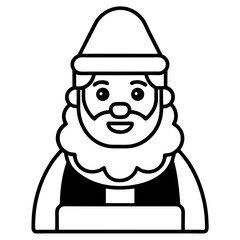 Jolly Santa Claus with Gift Box - Christmas Icon Design