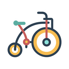 Colorful Unicycle Vector Design, Flat Style Fun Illustration