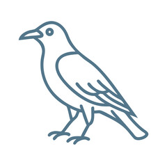 Minimalist American Crow Line Art Illustration