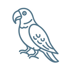 Minimalist African Grey Parrot Line Art Illustration