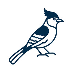 Elegant Blue Jay Illustration, Simple Bird Icon