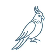 Simple Cockatiel Line Art Illustration