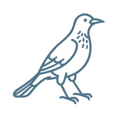 Obraz premium Minimalist Common Grackle Bird Line Art Illustration
