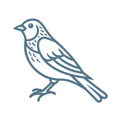 Painted Bunting Bird Outline Illustration Icon