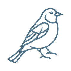 Chaffinch Bird Outline Vector Illustration