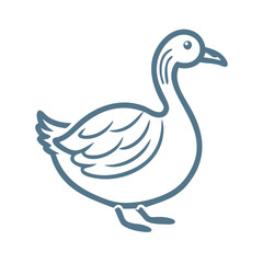 Obraz premium American Coot Line Art Illustration Icon