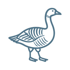 Nene Hawaiian Goose Outline Vector Illustration
