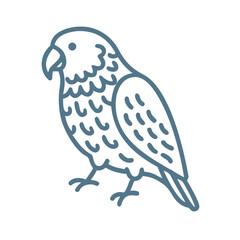 Fototapeta premium Kakapo Outline Illustration, Flightless Parrot Icon