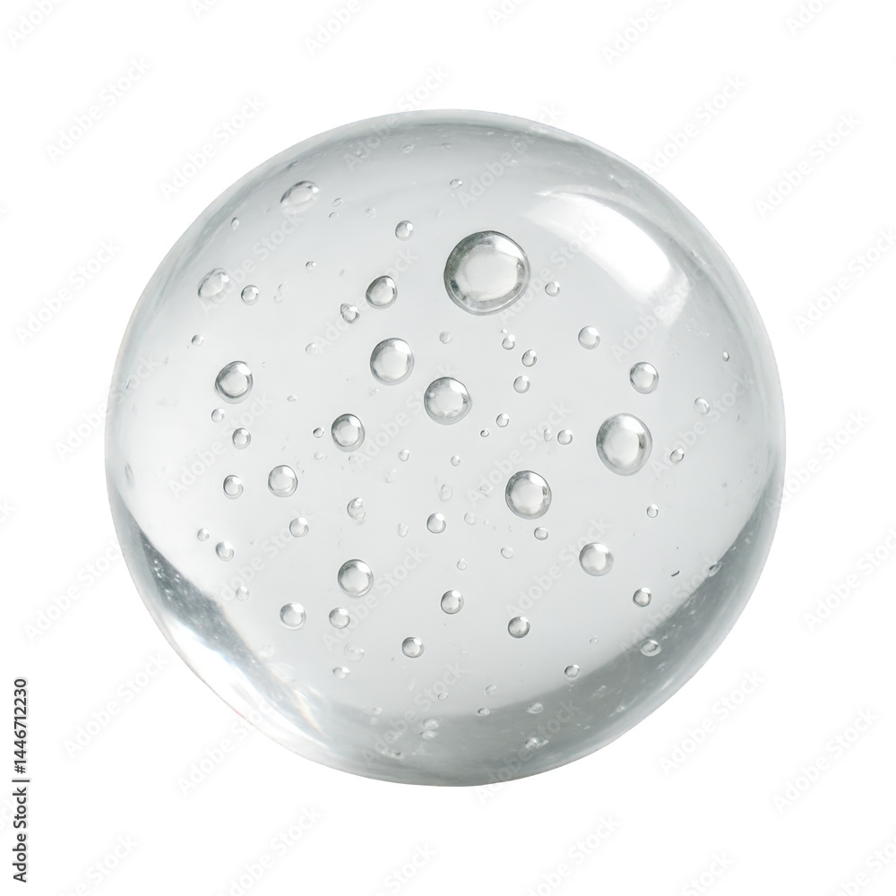 Poster smooth glass orb enclosing numerous spherical pockets of trapped air, creating a captivating pattern