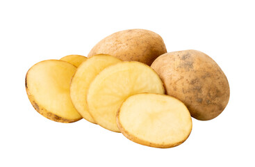 potatoes isolated on white background