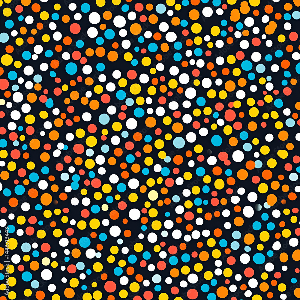 Poster dynamic colorful dots pattern abstract art digital design vibrant environment top-down view modern a