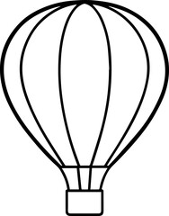 Obraz premium hot air balloon outline vector illustration line art coloring book page