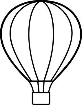 hot air balloon outline vector illustration line art coloring book page