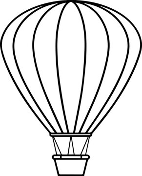 hot air balloon outline vector illustration line art coloring book page