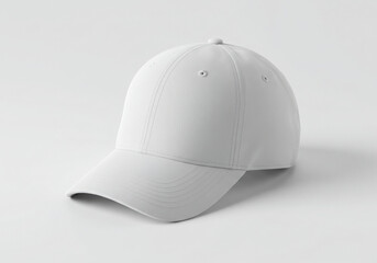 Clean white baseball cap mockup headwear apparel accessory fashion studio shot isolated