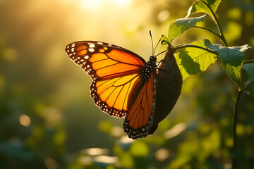 Obraz premium Fascinating butterfly emergence nature wildlife photography serene environment close-up view conceptual beauty