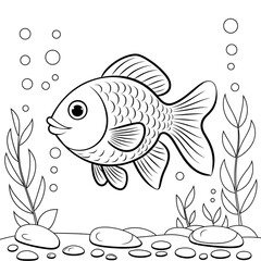 fish in the aquarium coloring page 