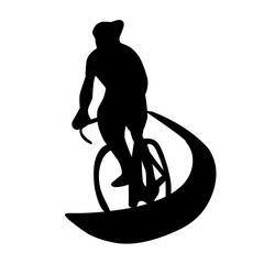 cycling man silhouette icon set