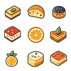 Assorted Cakes and Pastries Pixel Art Illustration