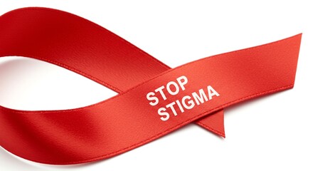 Red Awareness Ribbon: Stop Stigma Campaign Image