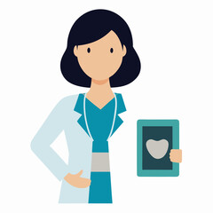 A woman doctor on white background.