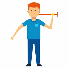 cartoon builder with wrench