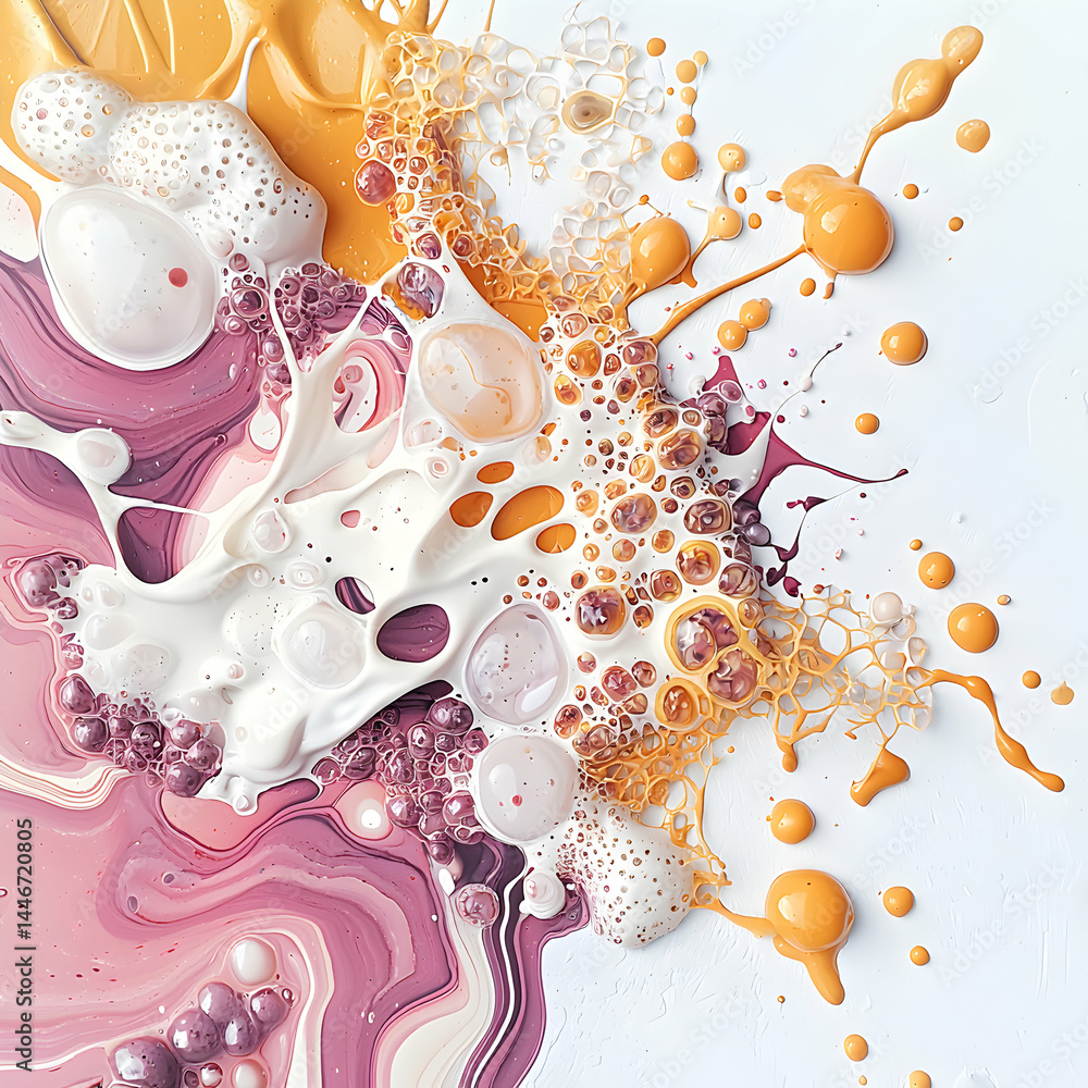 Poster Abstract artwork showcases vibrant colors and textures. Ideal for art prints and graphic design projects adding depth and visual interest to any design.