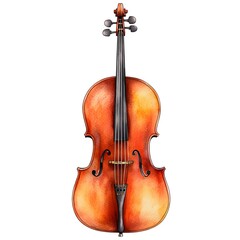 Obraz premium A detailed watercolor painting of a classic cello instrument isolated on a white background perfect for music related designs.