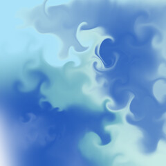 Abstract blue and green swirls create calming and serene atmosphere this artwork, evoking feelings of tranquility and peace