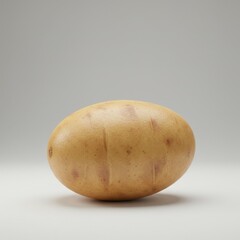 A Single Potato on a Plain Background A Detailed Look at a Single Raw Potato