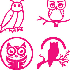  Owl bundil simple icon. Vector ICON all icon Viktor 