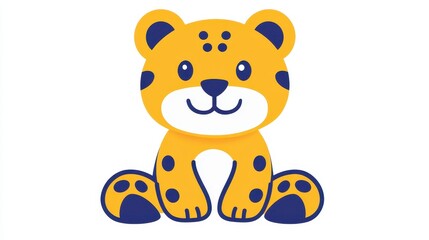 Adorable cartoon jaguar cub pixel art character illustration perfect for children's designs with playful animal and jaguar representation