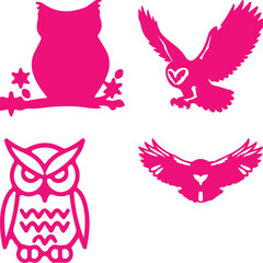 Naklejka premium Owl bundil simple icon. Vector ICON all icon Viktor 