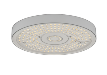 Ceiling light LEDs emitting bright white light, arranged in a circular pattern. Isolated on transparent background.