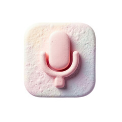 Obraz premium Pastel Pink Microphone App Icon - Pastel colors