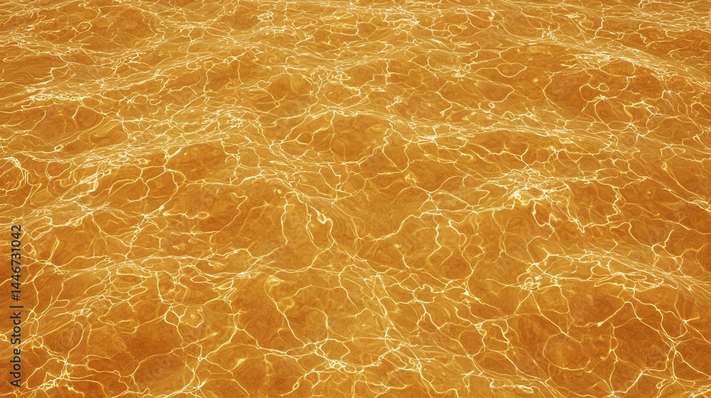 Poster sunlit golden water surface with intricate, wavy reflections creating a mesmerizing abstract pattern
