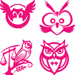  Owl bundil simple icon. Vector ICON all icon Viktor 