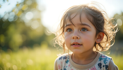 Fototapeta premium Asthma Free Future: Joyful Child Playing Outdoors, Symbolizing Hope, Health, and a Life Without Respiratory Struggles.