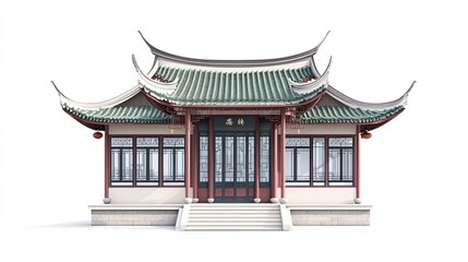 Obraz premium Traditional Chinese architecture house isolated on white.