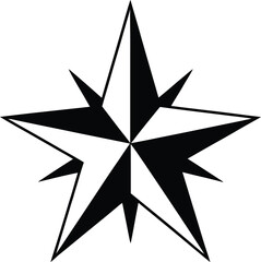 Obraz premium Black and White Geometric Star Symbol Vector Art