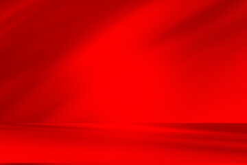 Wall interior background, studio and backdrops show products.with shadow from window color Red background for text insertion and presentation product	
