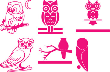  Owl bundil simple icon. Vector ICON all icon Viktor 