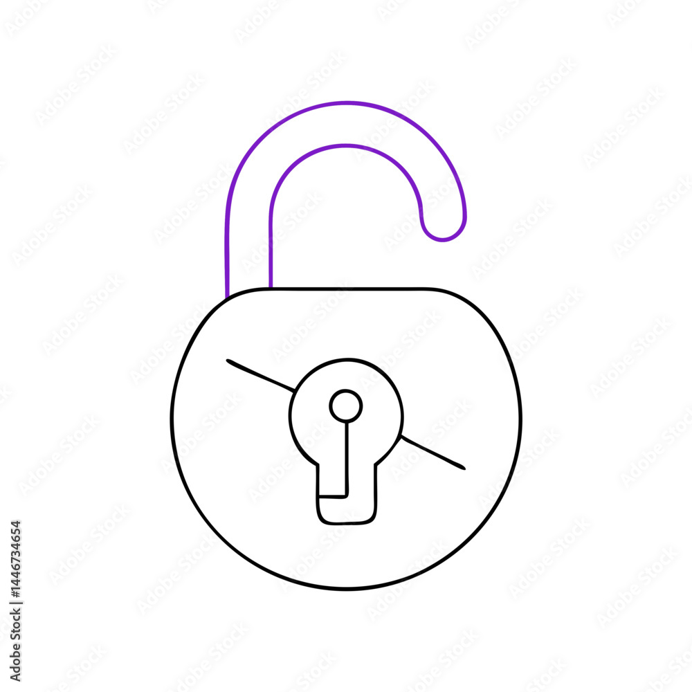 Poster unlocking a padlock icon in minimalist design
