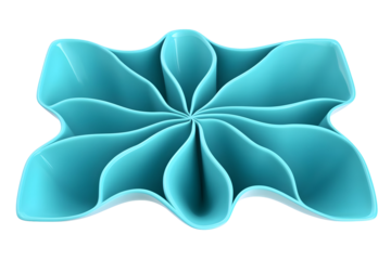 Abstract Turquoise Geometric Dish Illustration Isolated Background 3D Design