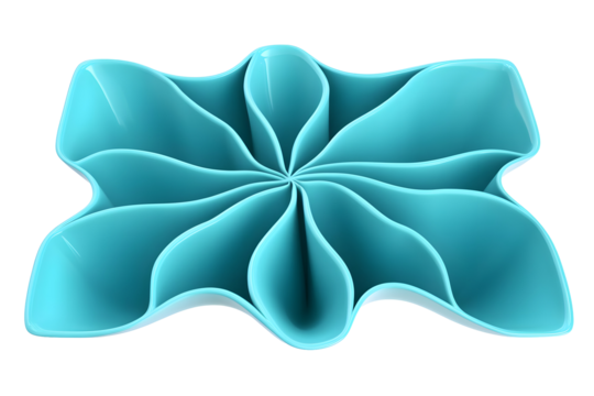 Abstract Turquoise Geometric Dish Illustration Isolated Background 3D Design - Powered by Adobe