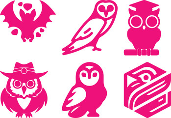  Owl  bundil simple icon. Vector ICON all icon Viktor 
