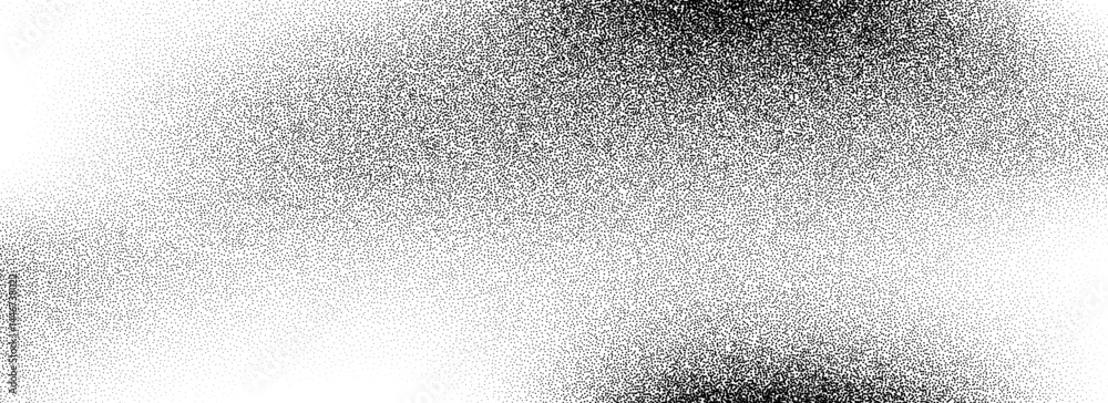Poster black dotted grain gradient texture. rough stippled noise background. gritty grunge sand dots backdr