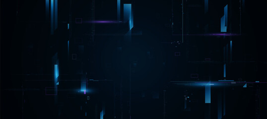 Futuristic Digital Interface Background with Glowing Blue and Purple Tech Elements